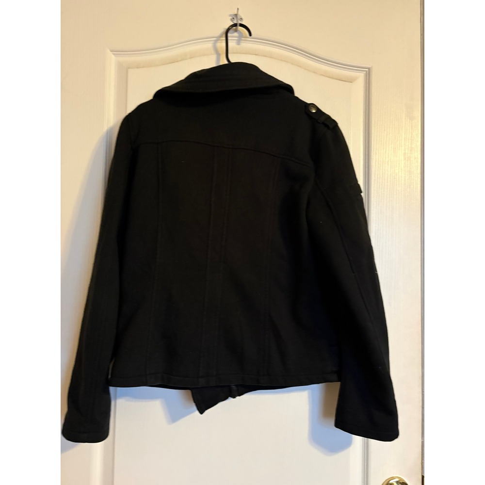 Honee Black Asymmetrical‎ Zip Moto Jacket Women Large Soft Shell Edgy Utility